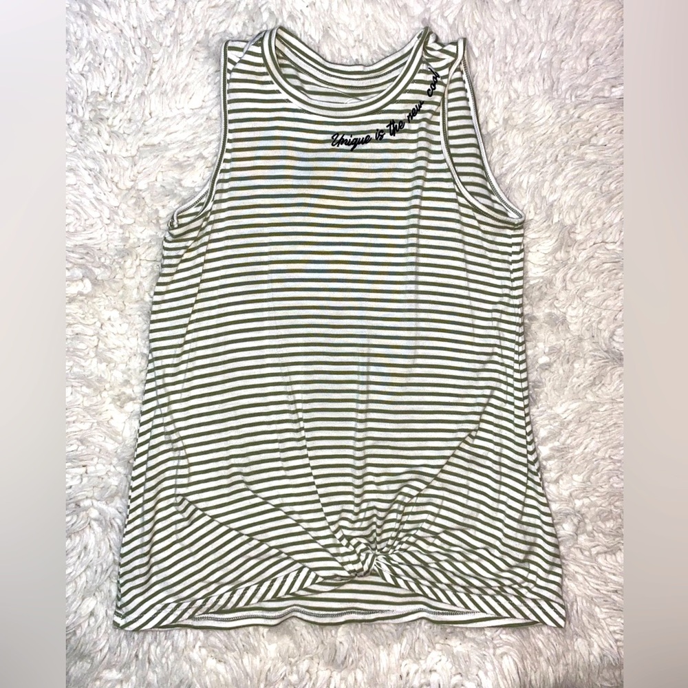 Wonder nation striped forest green blouse